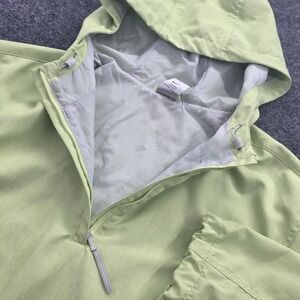 Nike Anorak Jacket Windbreaker Half Zip Hooded Pullover Small Green Womens Y2K